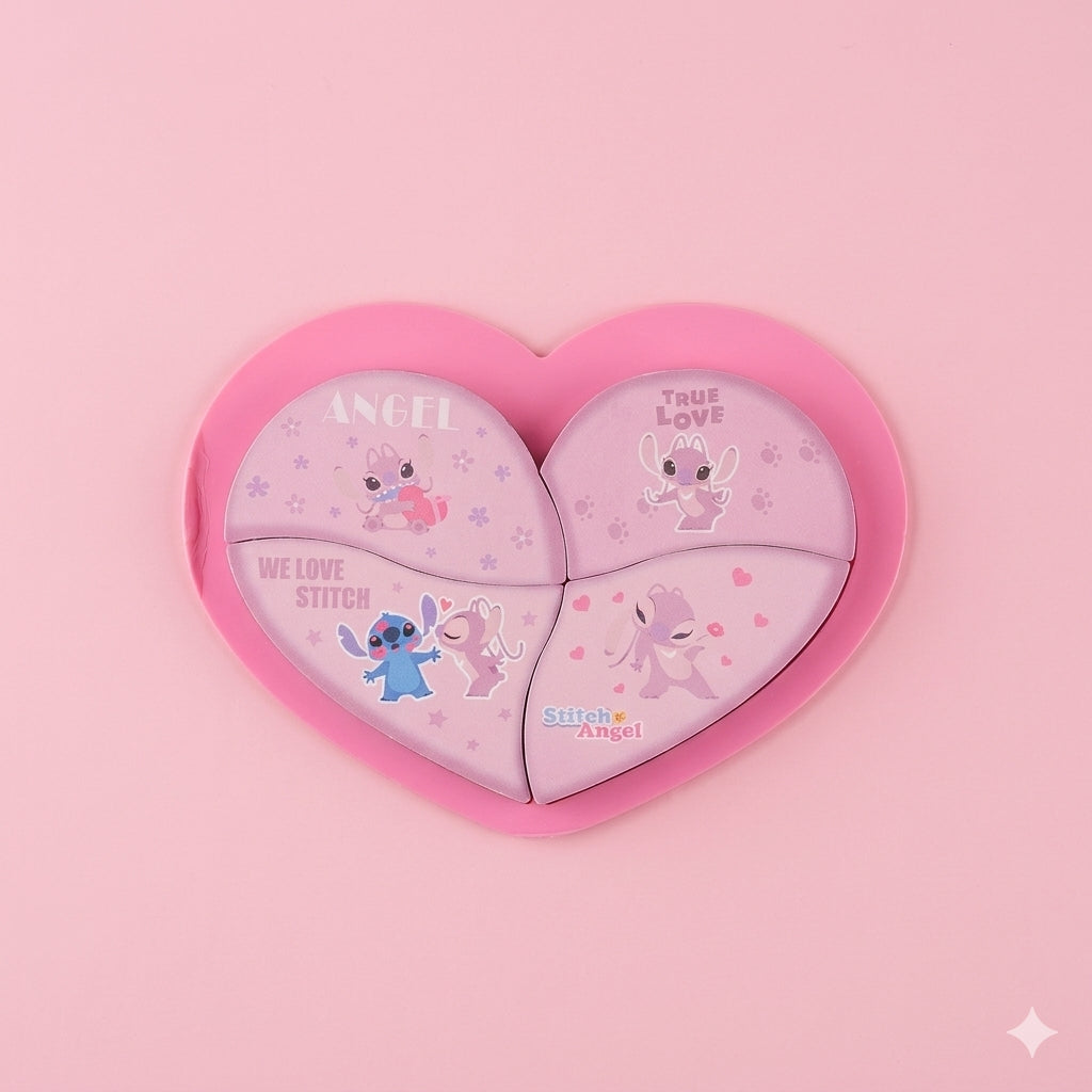 Stitch & Angel Valentines T-Shirt & Sticky Set Gift Bundle