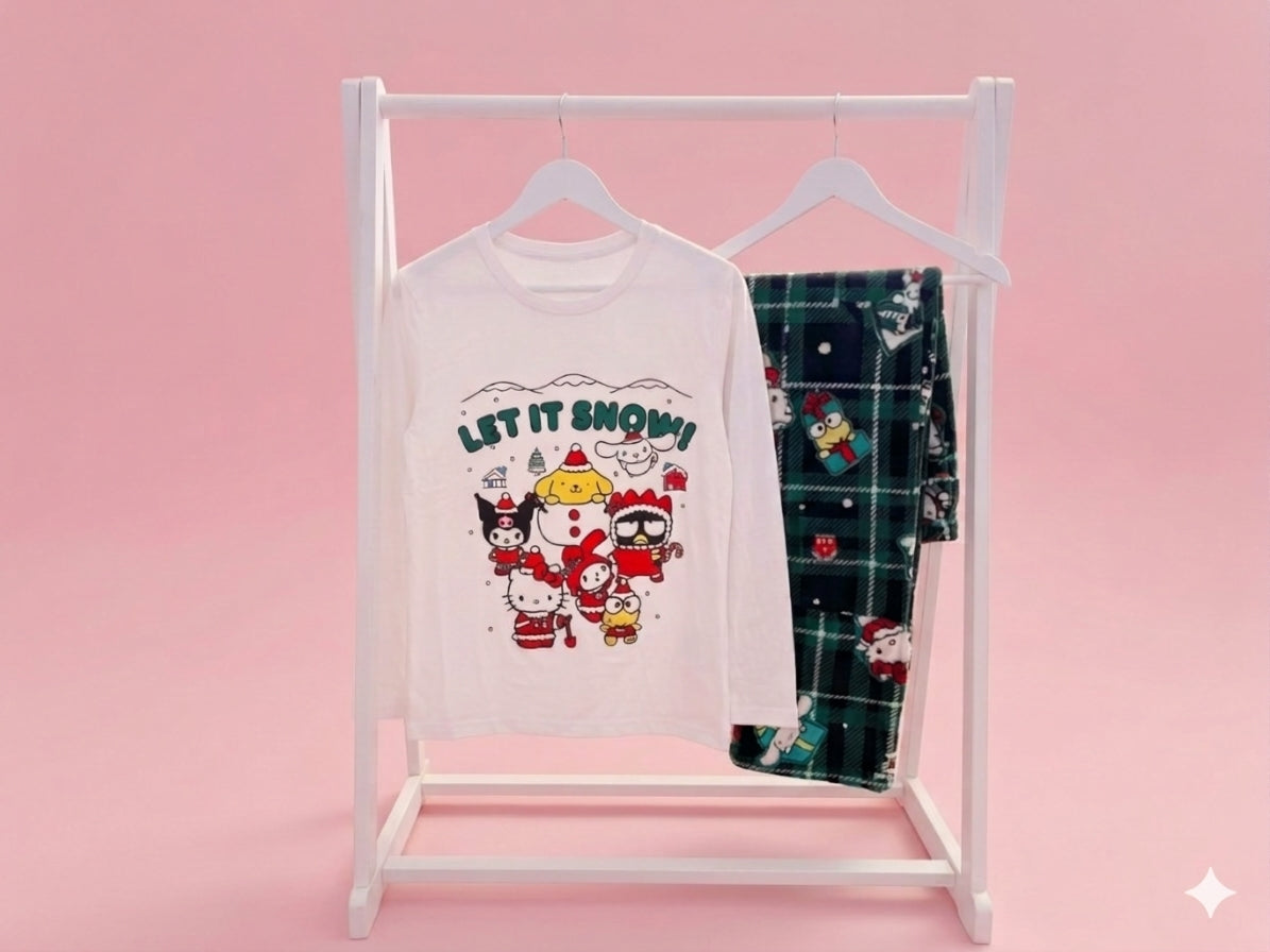 Hello Kitty & Friends HD Print T-Shirt & Plush Pant Pajama Set Signature Box