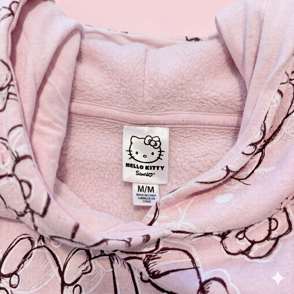 Hello Kitty Print Fleece Hoodie Signature Box