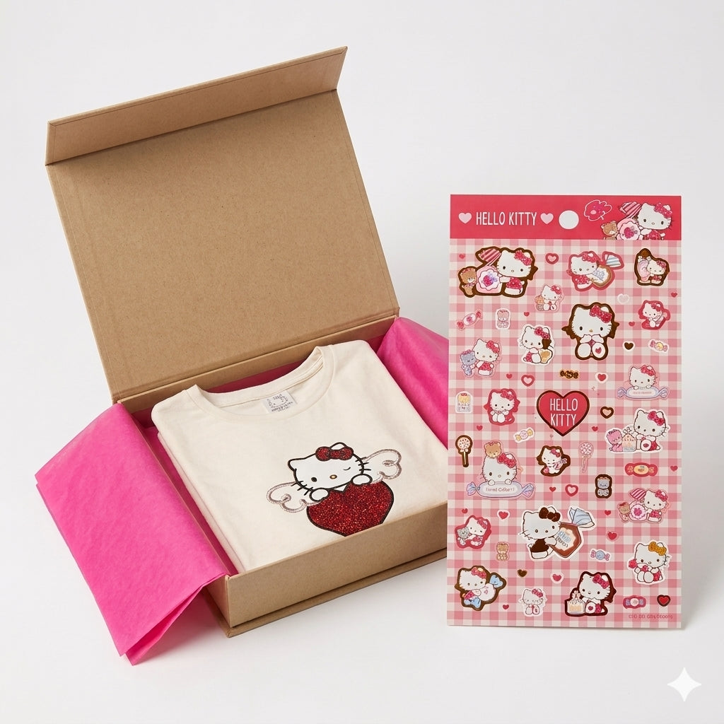 Hello Kitty ❤️ T-Shirt & Sticker Duo Bundle