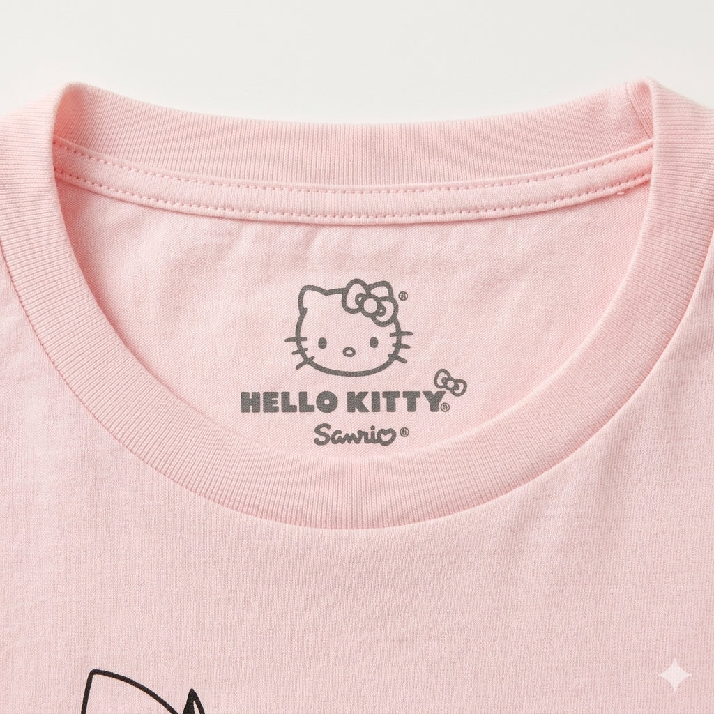 Hello Kitty Pink T-Shirt & Stationery Trio Gift Bundle