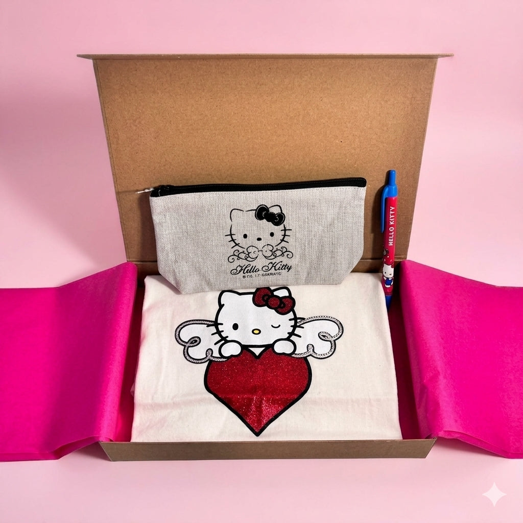 Hello Kitty ❤️ T-Shirt & Stationery Trio Gift Bundle