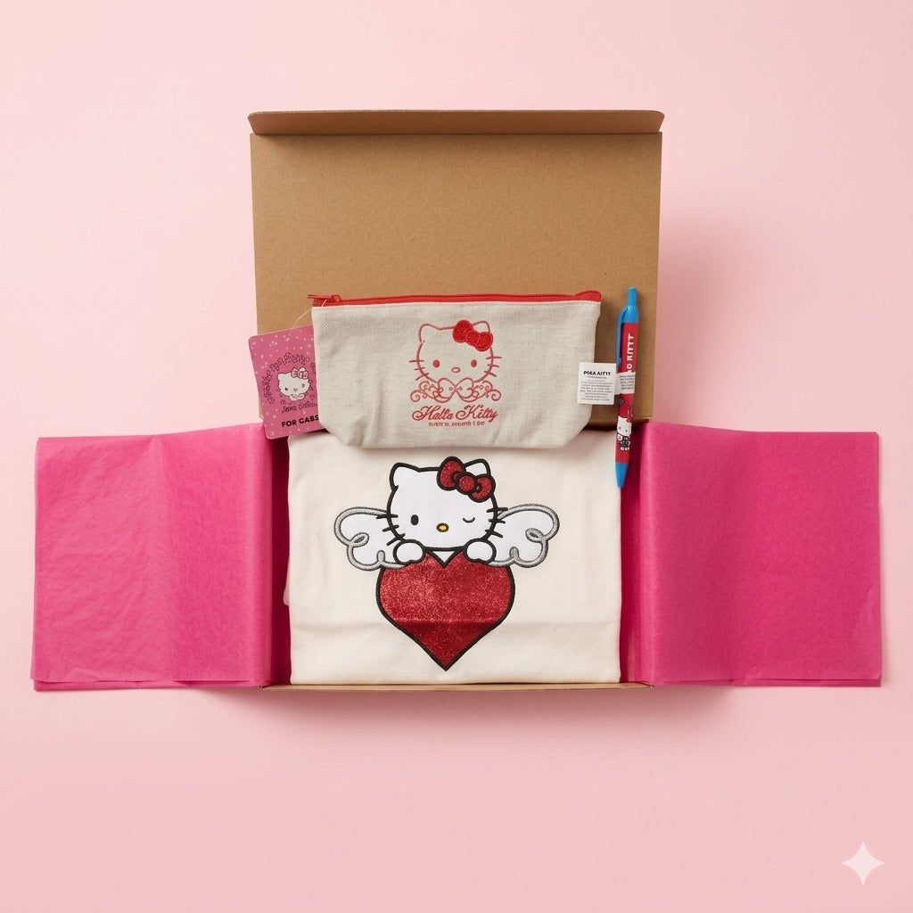 Hello Kitty ❤️ T-Shirt & Stationery Trio Gift Bundle