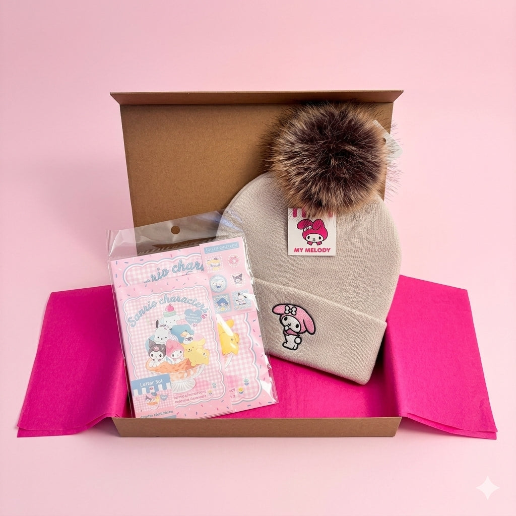 My Melody Beanie (Natural) & Letter Set Gift Bundle
