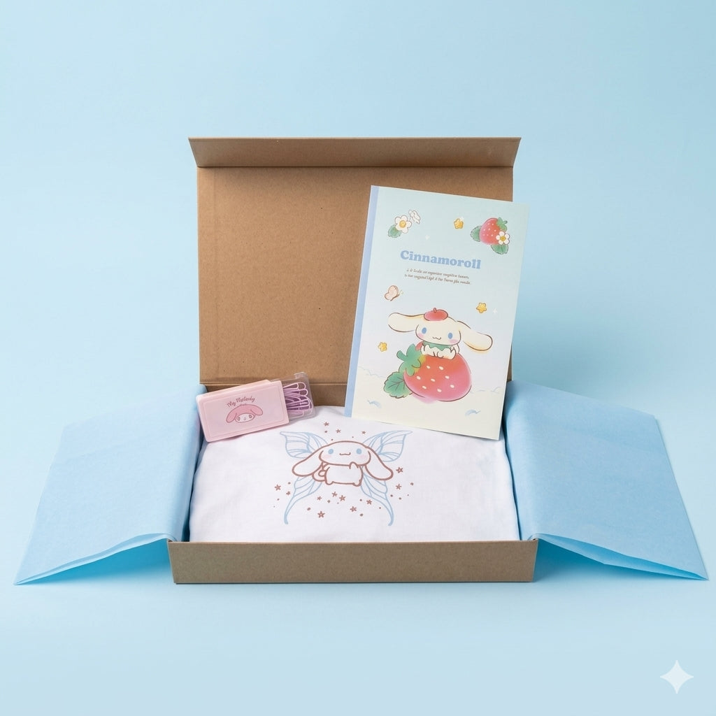 Cinnamoroll T-Shirt & Stationery Dream Trio Gift Bundle