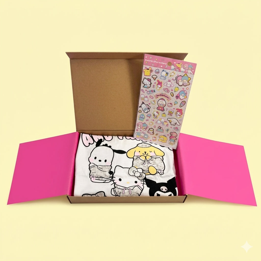 Hello Kitty & Friends T-Shirt & Sticker Duo Gift Bundle