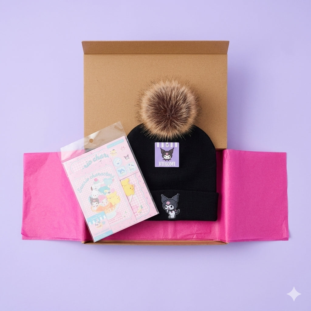 Kuromi Beanie & Letter Set Gift Bundle