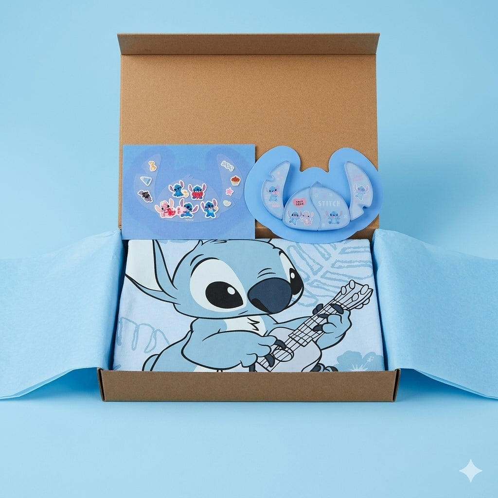 Stitch Hawaii T-Shirt & Sticky Note Set Gift Bundle