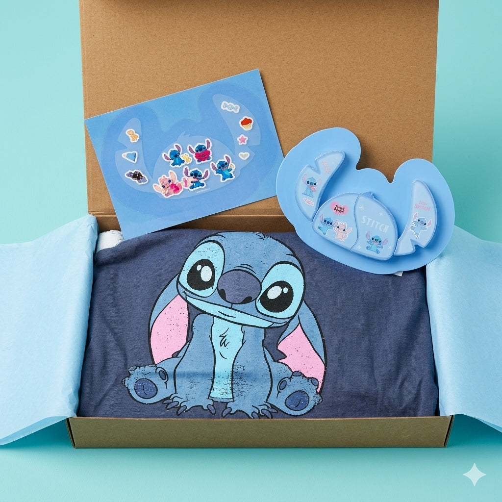 Stitch Troublemaker T-Shirt Sticky Set Gift Bundle