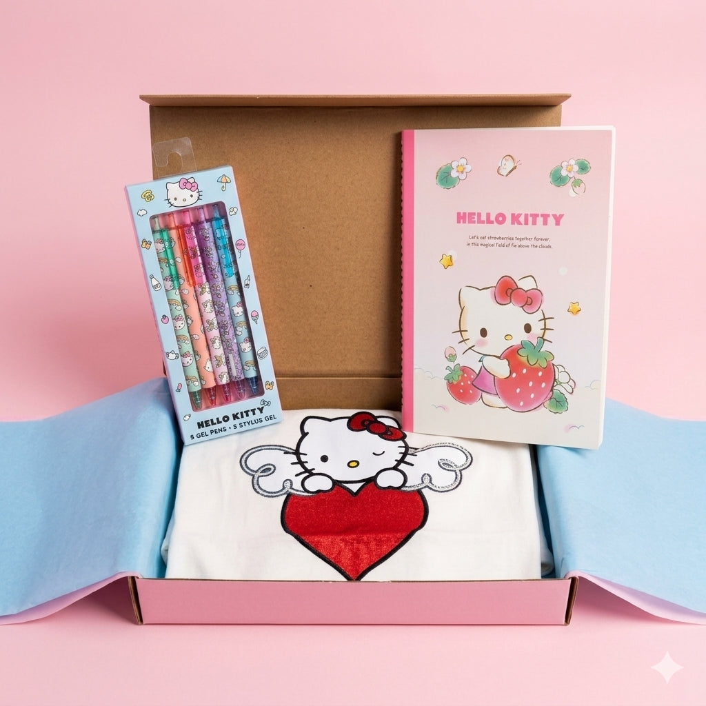 Hello Kitty ❤️ T-Shirt & Stationery Trio Set Bundle