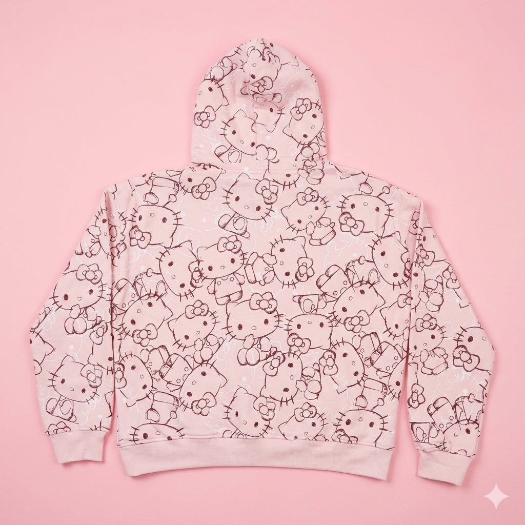 Hello Kitty Print Fleece Hoodie Signature Box