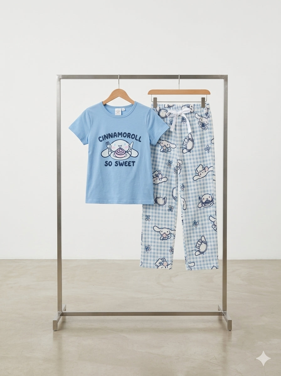 Cinnamoroll HD Print T-shirt & Plush Pant Pajama Set Signature Box