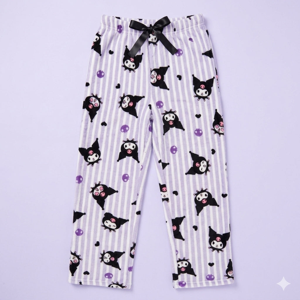 Kuromi HD Print T-Shirt & Plush Pant Pajama Set Signature Box