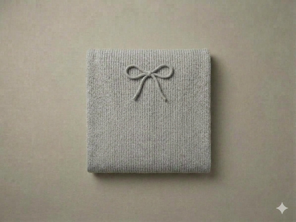 Bow Scarf, Heather Grey, Signature Box