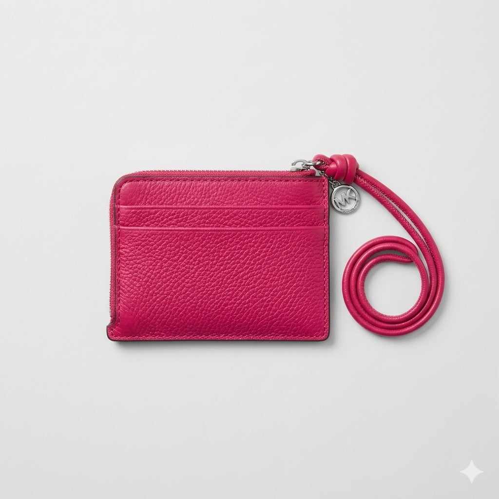 Michael Kors Jet Set Small Pebbled Leather Card Case Wristlet