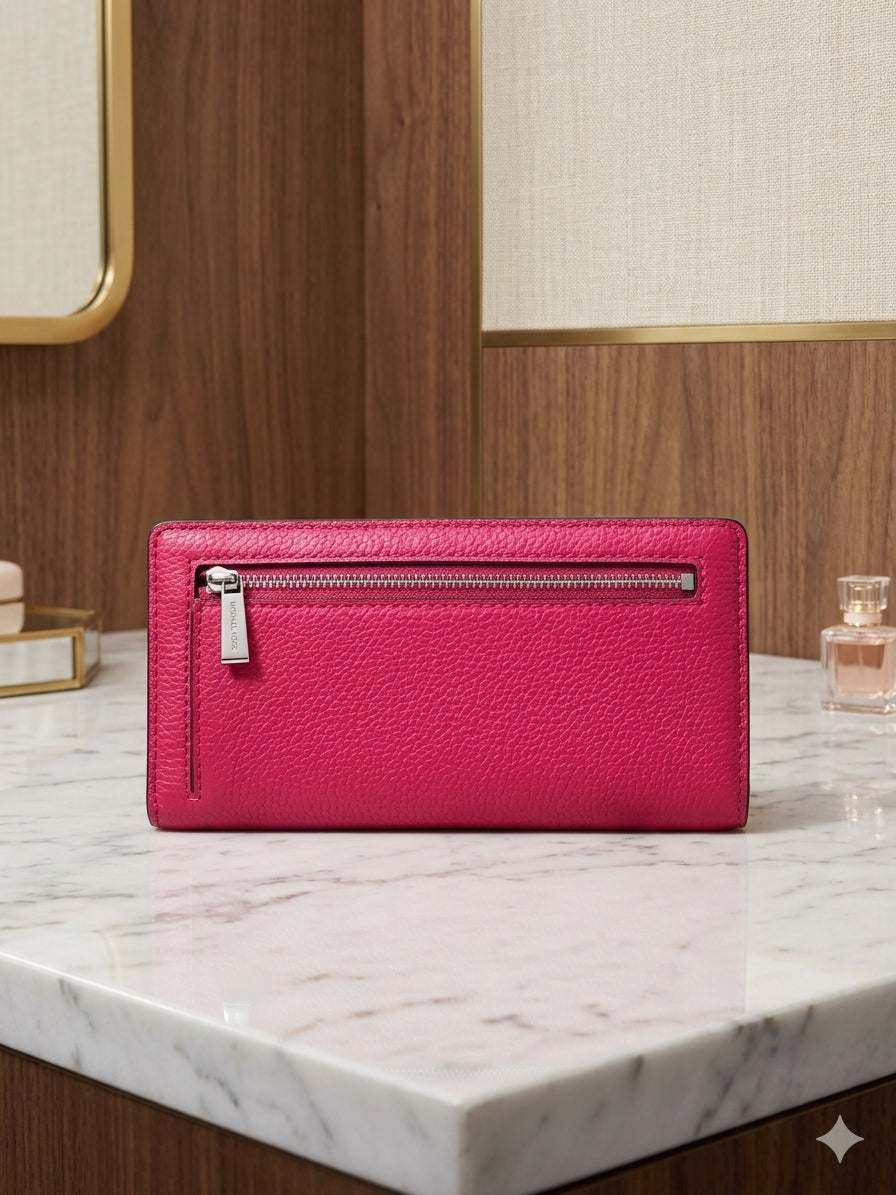 Michael Kors Bryant Large Pebbled Leather Snap-Front Wallet