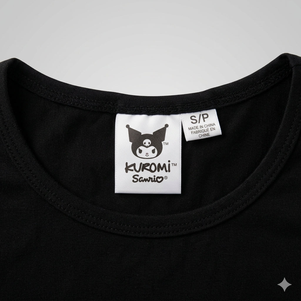 Kuromi HD Print T-Shirt & Plush Pant Pajama Set Signature Box