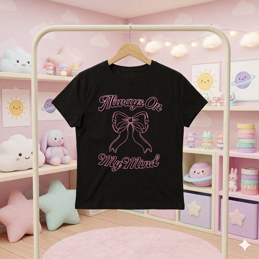 Always on My Mind Graphic Fitted T-Shirt Signature Box