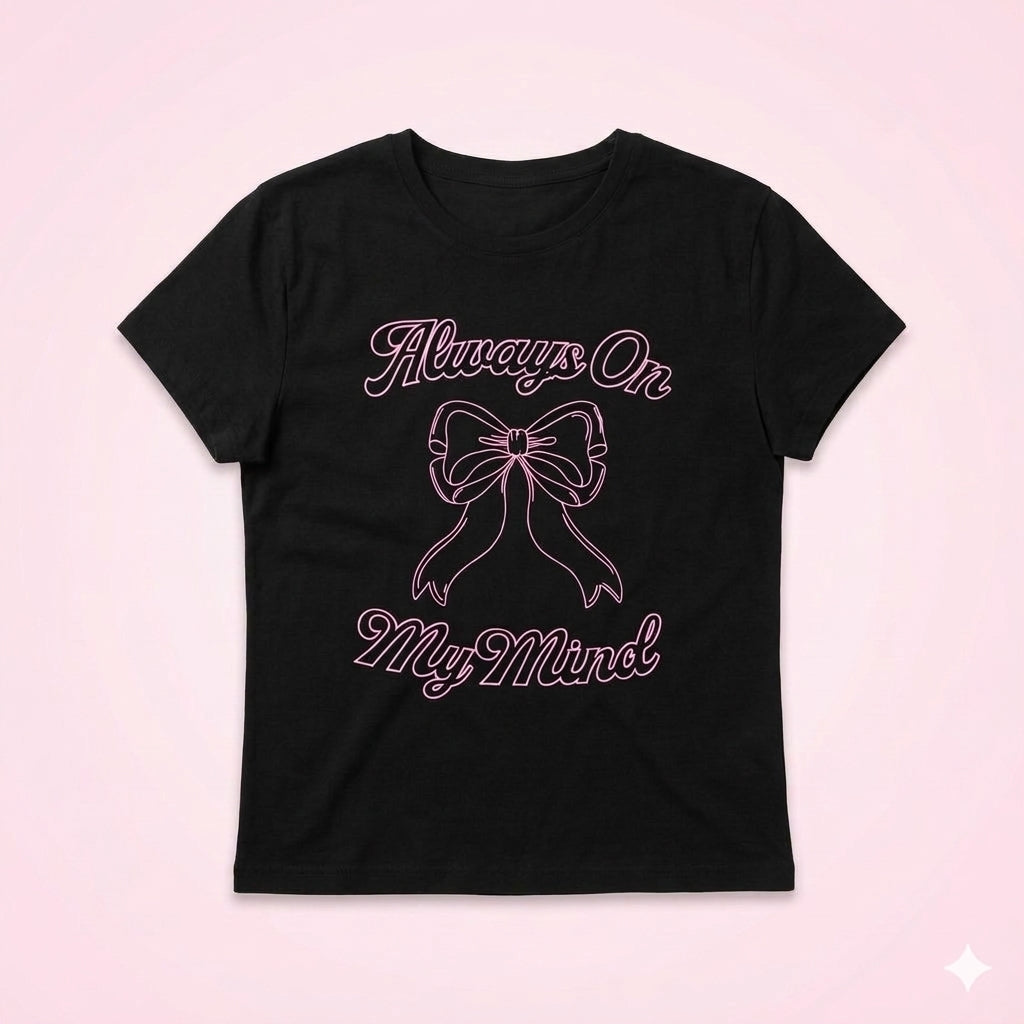 Always on My Mind Graphic Fitted T-Shirt Signature Box
